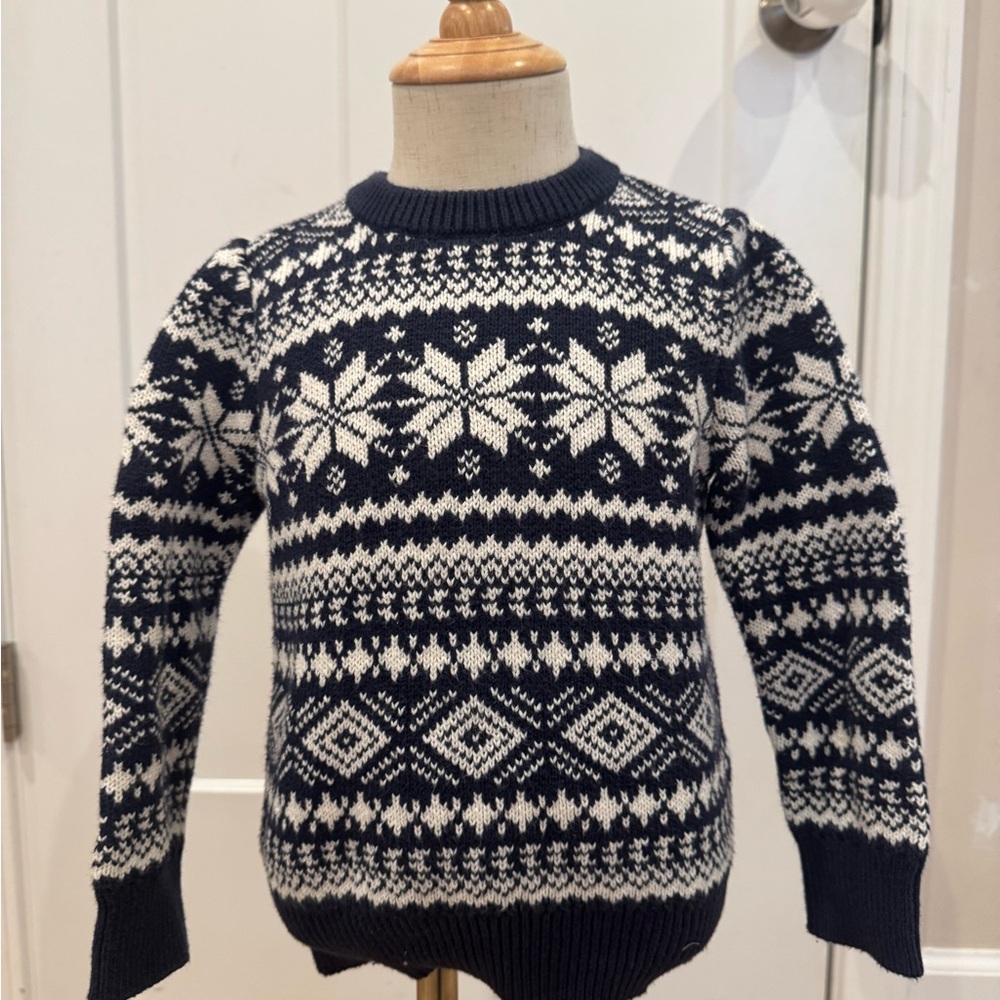 Crewcuts Navy and White Kids Snowflake Sweater